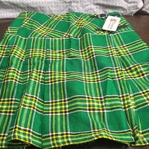 Vibrant Green Tartan Mini Skirt